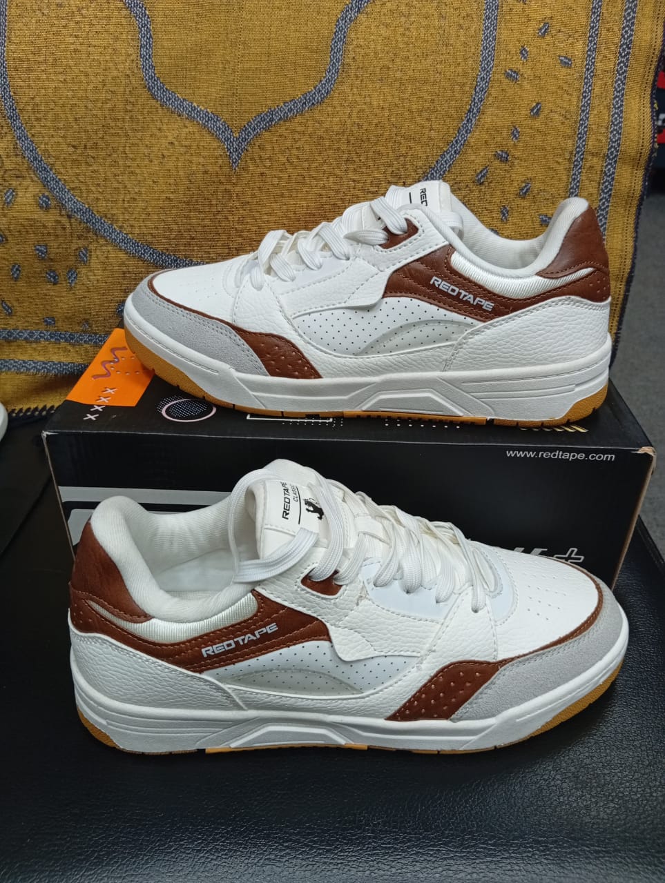 Red Tape Classic Sneakers – White & Brown